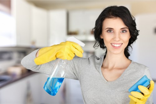 Professional deep cleaning service in Lambeth with protective gear