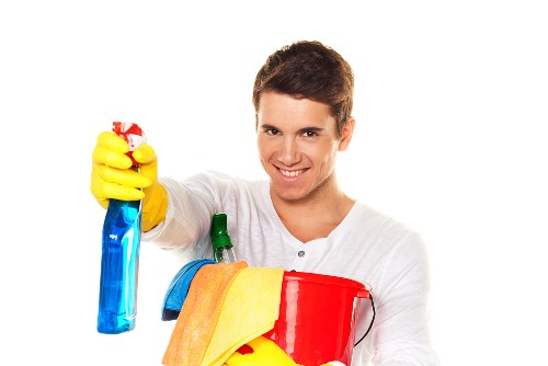 Professional cleaning supplies prepared for a flat in Lambeth
